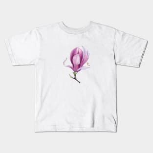 Watercolor magnolia bud Kids T-Shirt